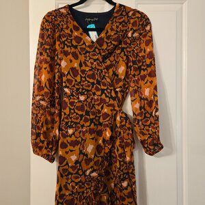 NWT Womens Size Small Montgomery Post Patterned Wrap Dress
